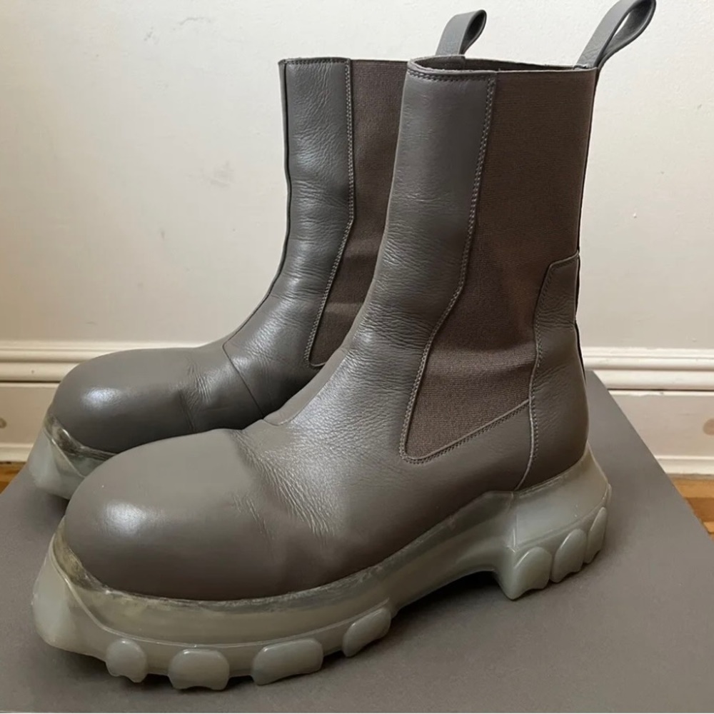 rick owens Grey Beetle Bozo Tractor Boots size 41